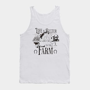 Retro Farm life is better cowboy Tank Top